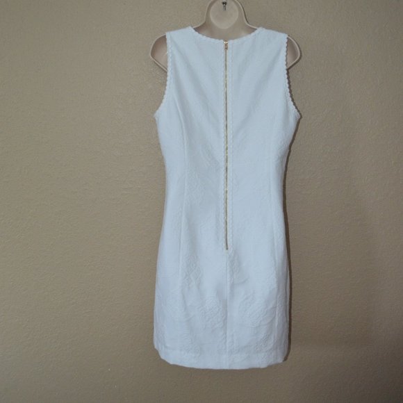 $228 Sz 10 Lilly Pulitzer White Textured Sleeveless Shift Dress - Picture 5 of 8